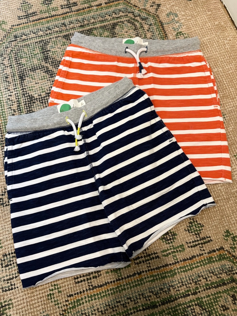Mini Boden Two pair of striped shorts